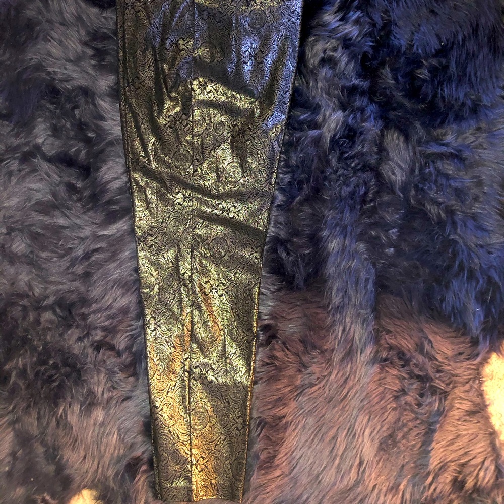Alfani Gold & Black straight leg dress pants